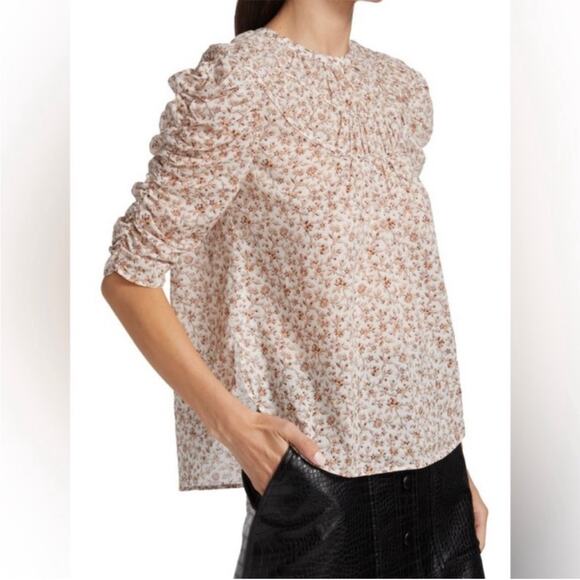 Veronica Beard Sheer Bocke Floral Blouse - Picture 1 of 10
